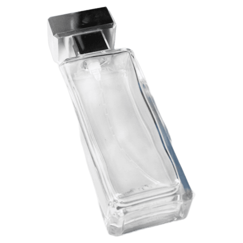 Frasco de perfume em superfície branca